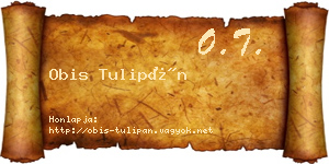 Obis Tulipán névjegykártya